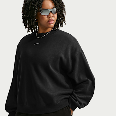 25年モデル　BORDER CREW NECK SWEAT (BLACK) L Nike Studio Fleece Medium Weight Women's Oversized Crew-Neck